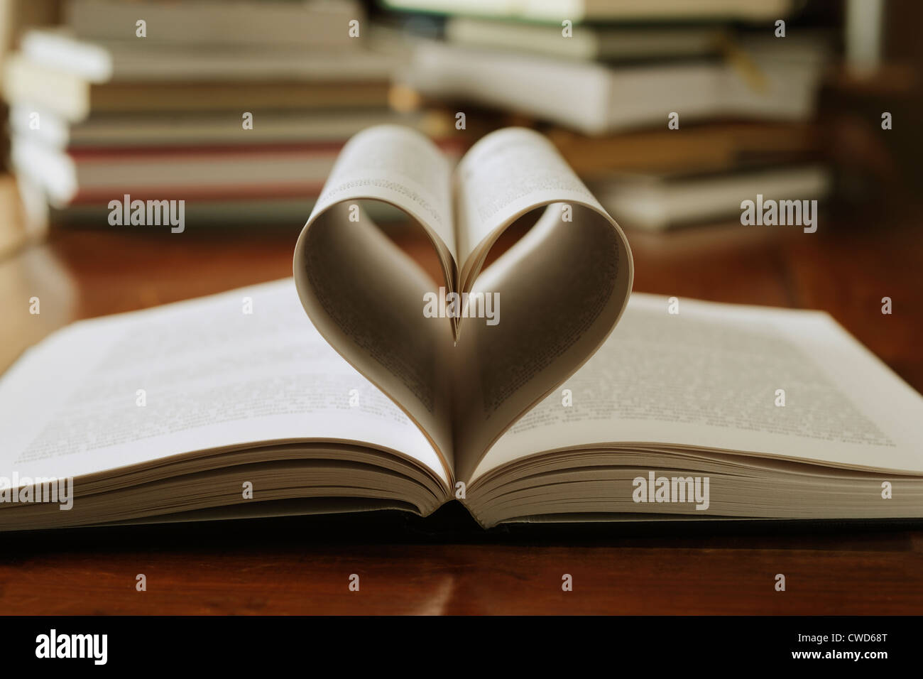 Pages de réserve formé dans le coeur Banque D'Images