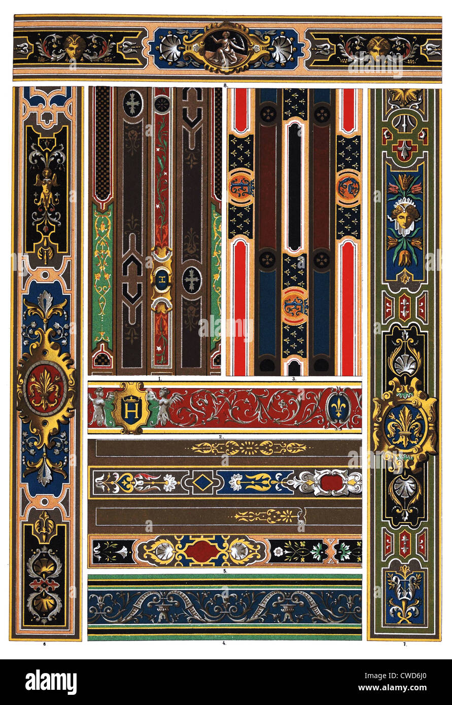 Plafond peint français Renaissance Banque D'Images