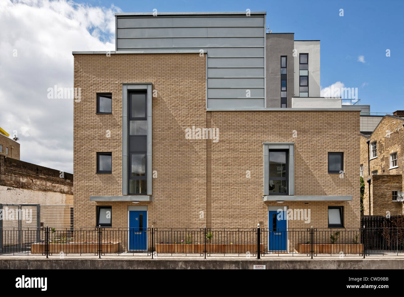 Blocage dans les Docklands Apartments Limehouse, Londres. Banque D'Images