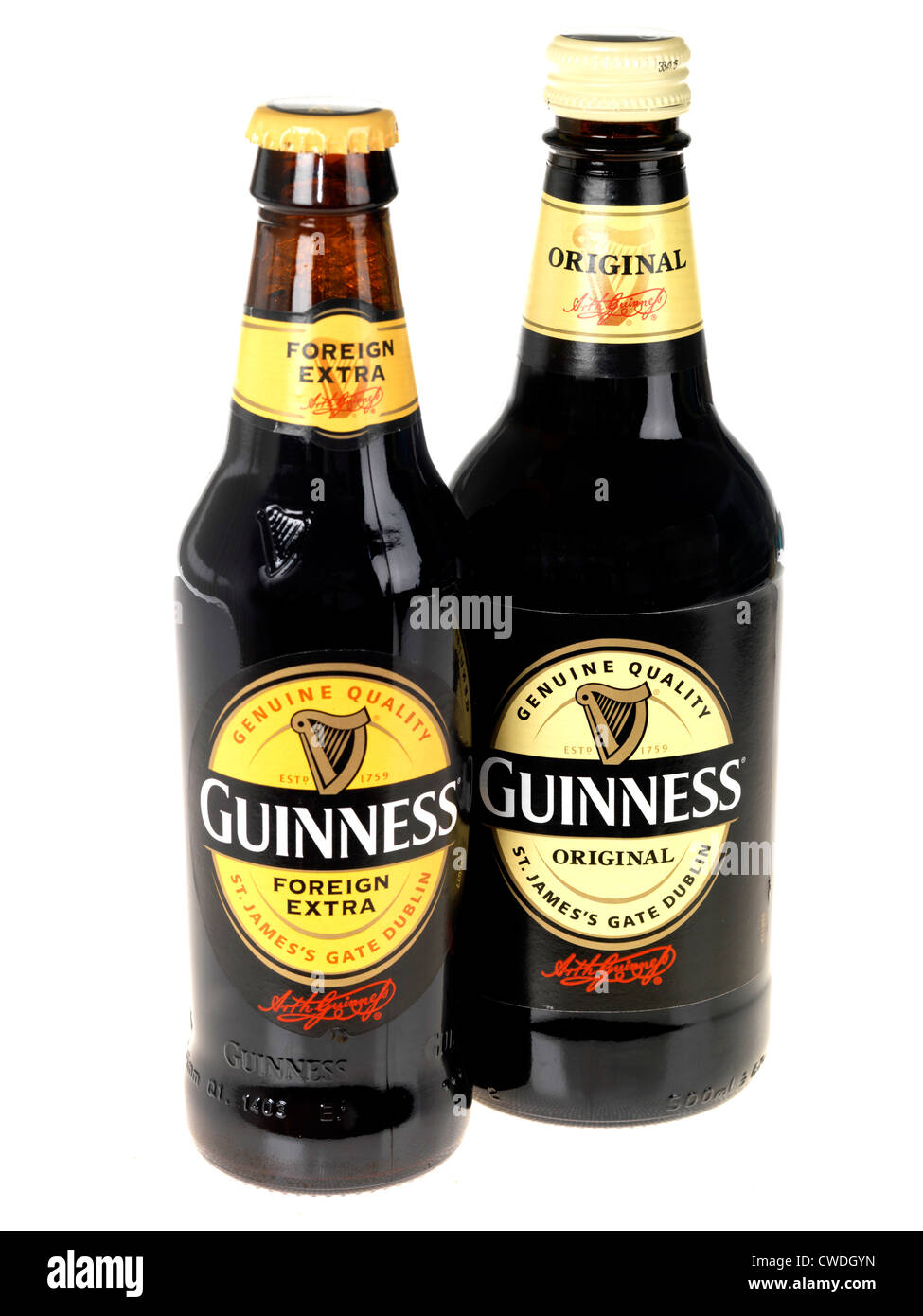 Bouteilles de bière Guinness Banque D'Images
