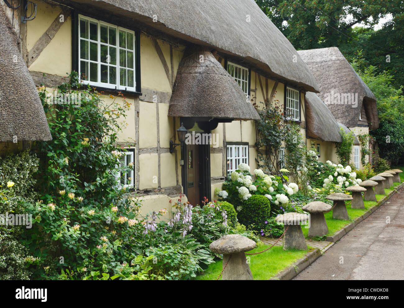 Chaumière de Wherwell Village. Le Hampshire. L'Angleterre. UK. Banque D'Images