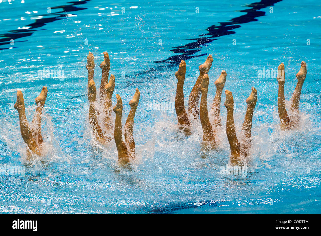 L'équipe de natation synchronisée aux Jeux Olympiques d'été, Londres 2012 Banque D'Images