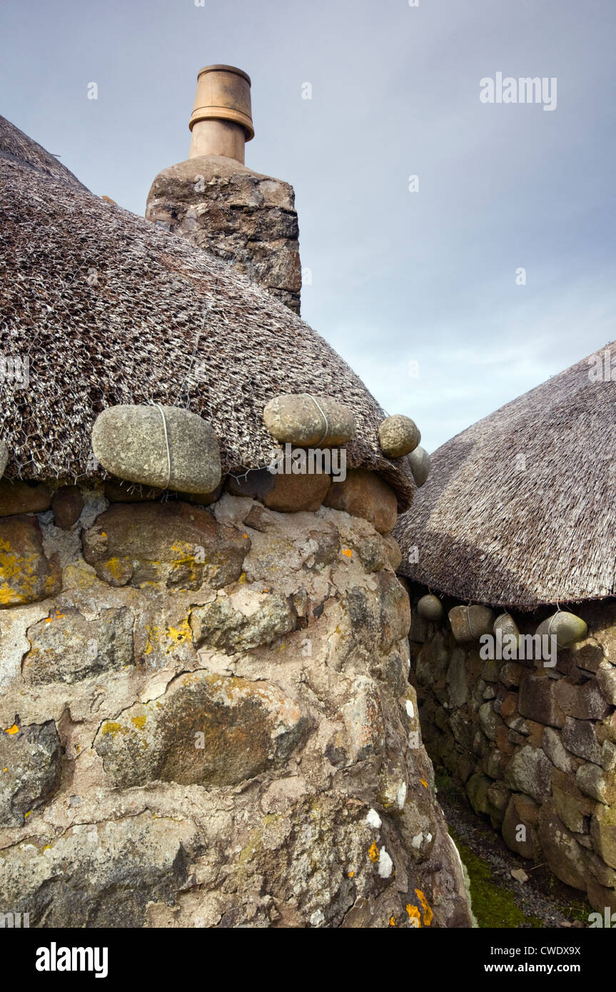 Les bâtiments traditionnels croft au Musée de la vie de l'île sur l'île de Skye, Écosse, Royaume-Uni Banque D'Images