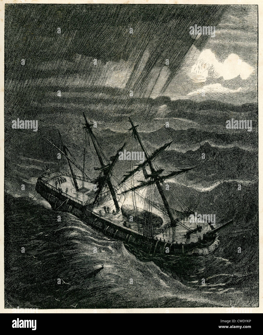 L'observation de la Providence par G H Andrews. Un navire dans une tempête, et de haute mer Banque D'Images