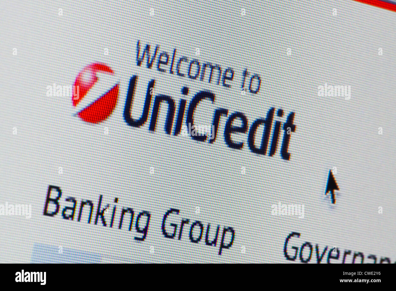 De près de l'UniCredit logo tel que vu sur son site web. (Usage éditorial uniquement : -Print, télévision, e-book et le comité éditorial du site). Banque D'Images