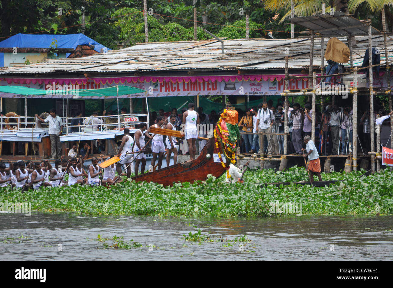 Nehru Trophy Boat Race 2012 Kerala, Inde Banque D'Images