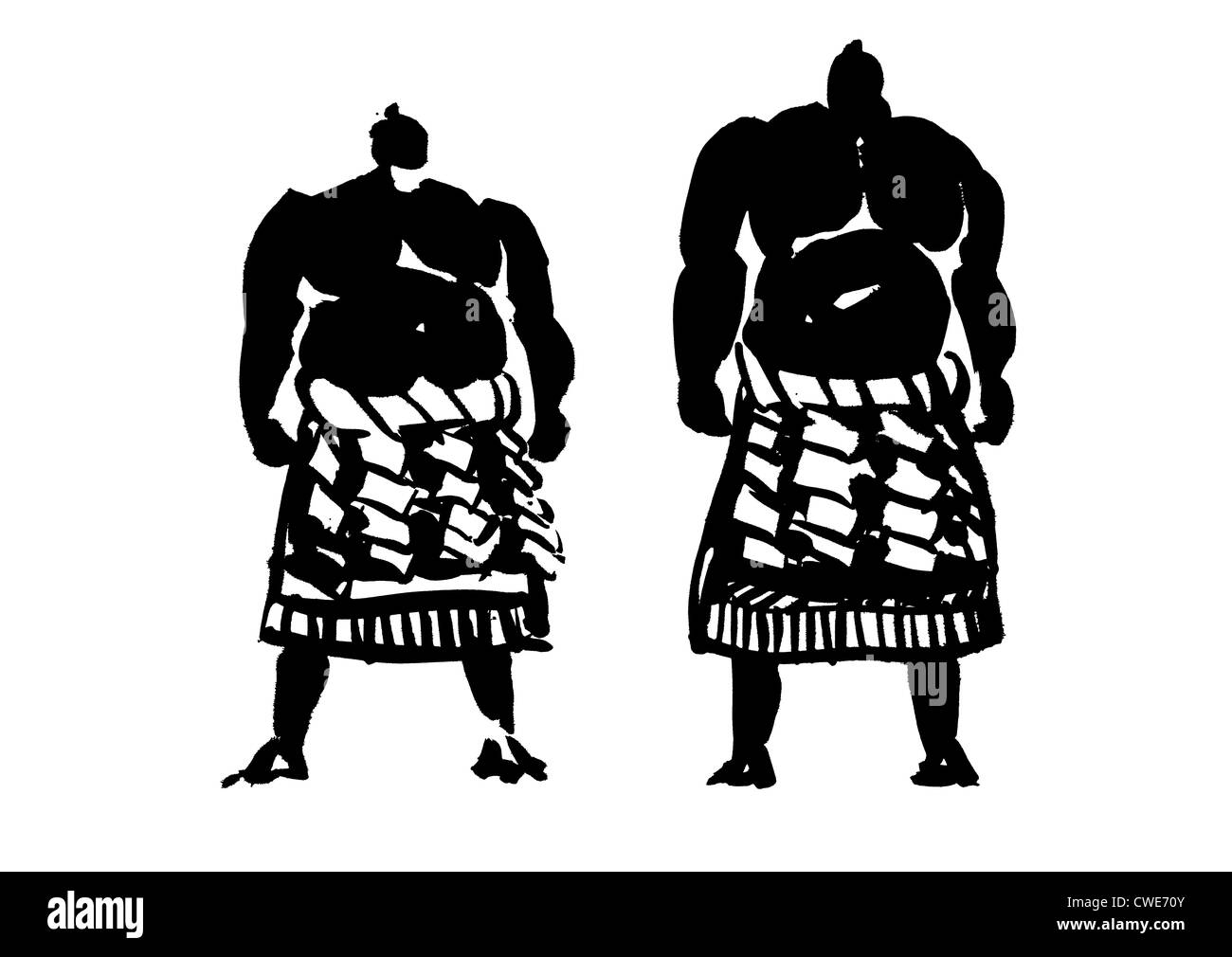 Deux des hommes musclés Standing Against White Background Banque D'Images