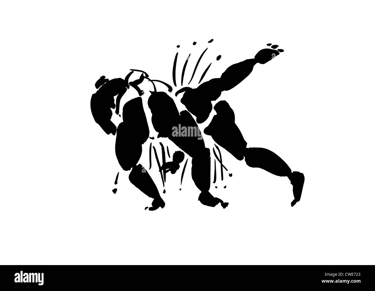 Illustration de combattants. Banque D'Images