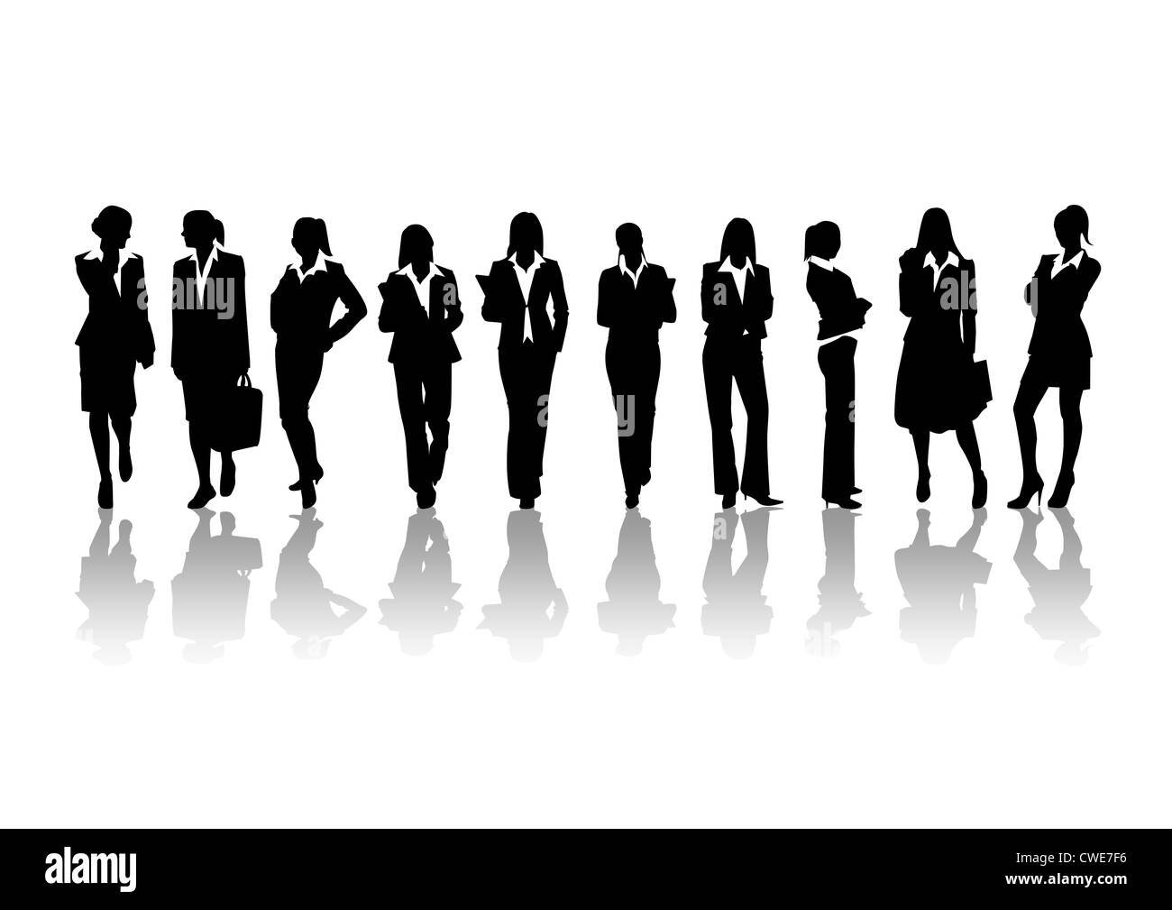Femme au travail dans une rangée Banque D'Images