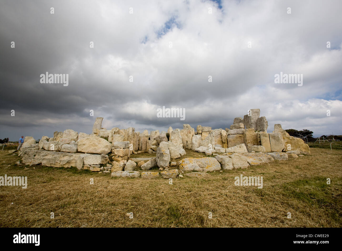 L'Europe, Malte, Hagar Qim, temple. Banque D'Images