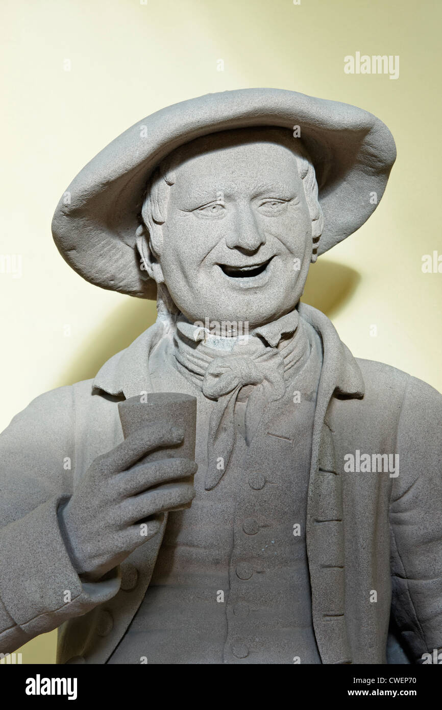 Statue de Tam O'Shanter dans la Burns Memorial Garden, Alloway, South Ayrshire, Ecosse, Royaume-Uni. Sculpté par James Thom (1802-50). Banque D'Images