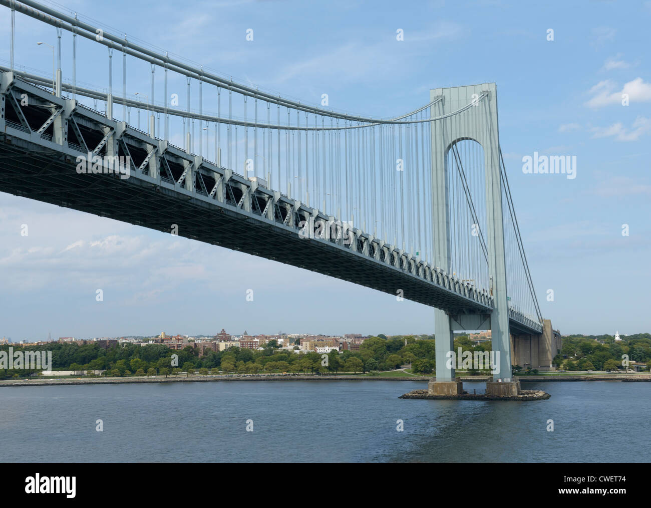 Le pont Verrazano-Narrows, reliant Brooklyn et Staten Island, NY Banque D'Images