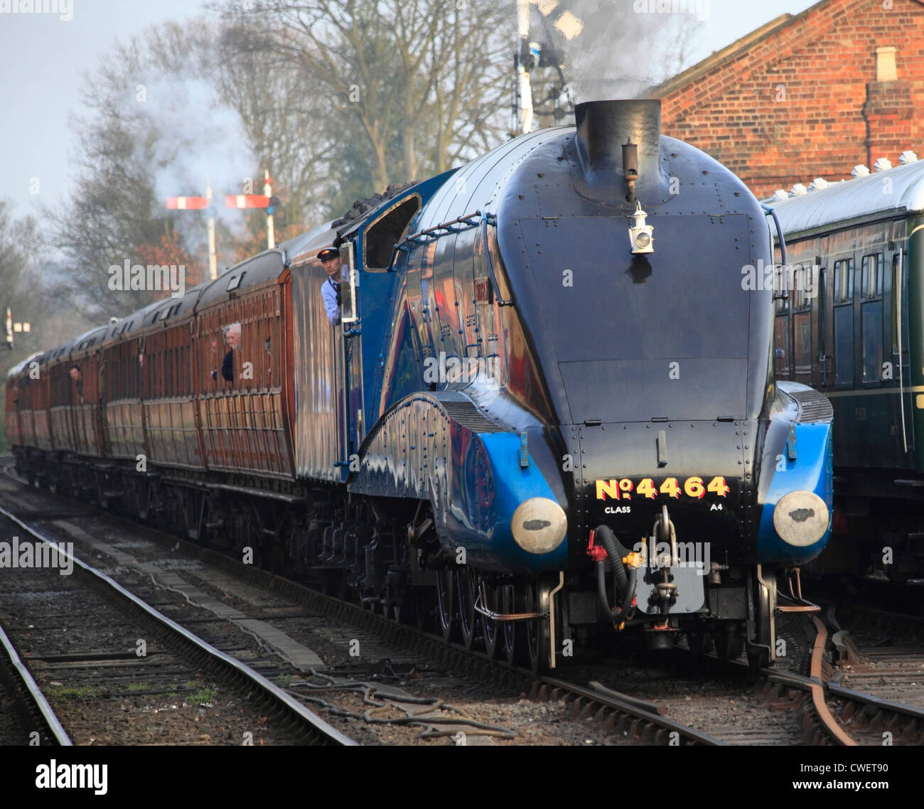 LNER Classe A4 N° 4464 du Petit Blongios dans 'les têtes de Bewdley station sur la Severn Valley Railway, Worcestershire, Angleterre, Europe Banque D'Images