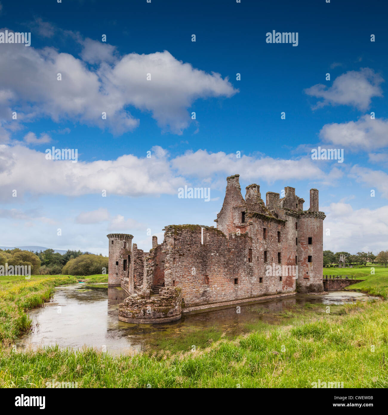 Château de Caerlaverock, Dumfries et Galloway, en Écosse. Banque D'Images