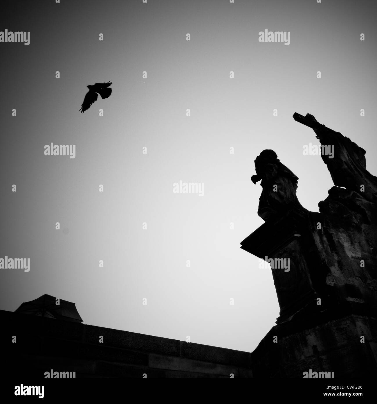 Monuments sur le pont Charles à Prague, République tchèque Repuclic Banque D'Images