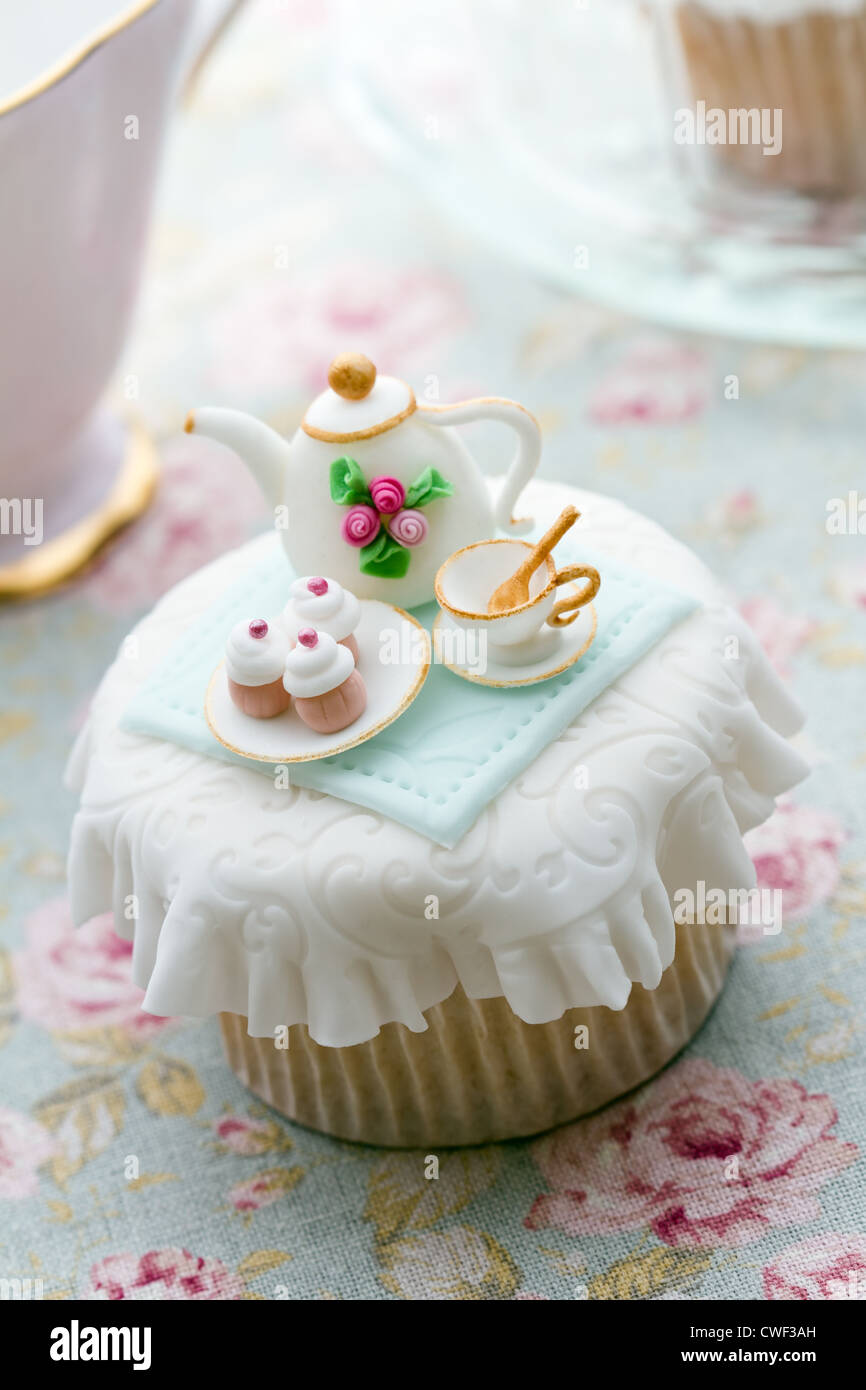 Tea party cupcake Banque D'Images