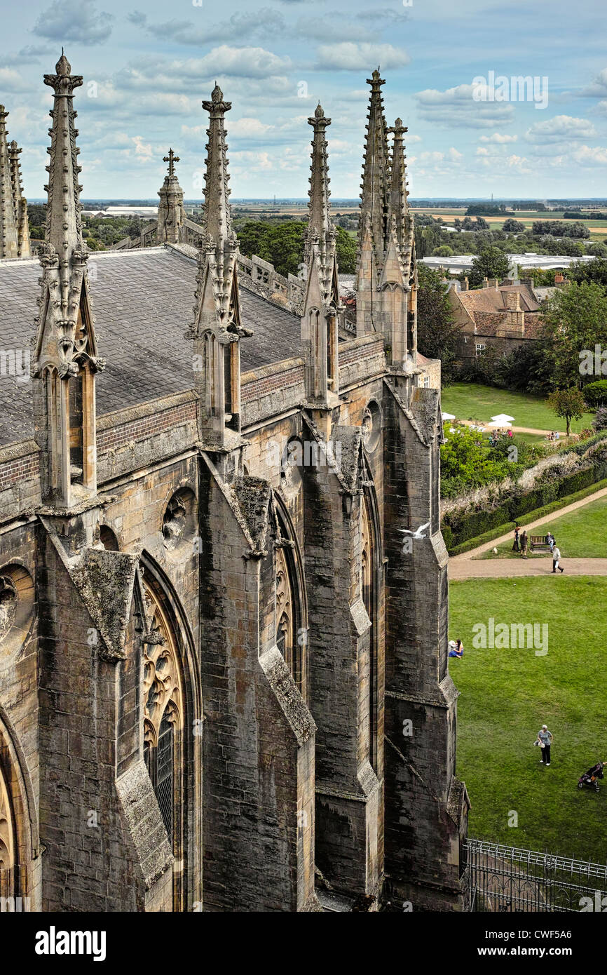 Cathédrale d'Ely Dame Chapelle du toit de la Cathédrale Banque D'Images