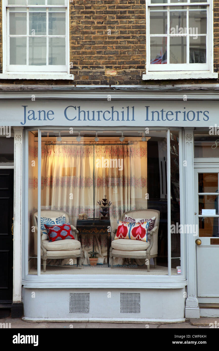 Jane Churchill Interiors, Pimlico Road, Chelsea. Banque D'Images