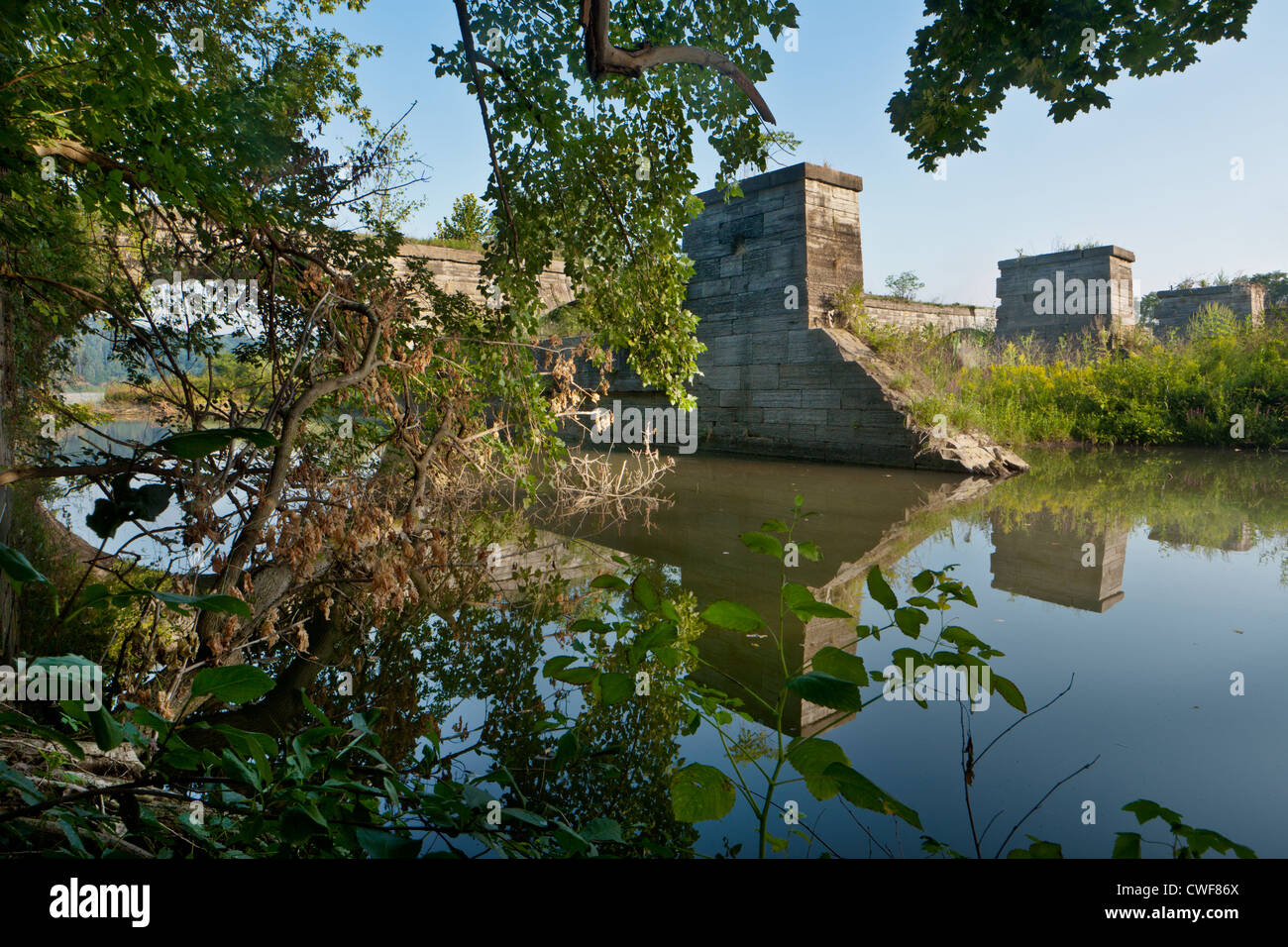 Aqueduc de Schoharie sur le canal Érié, dans la vallée de la Mohawk, l'État de New York Banque D'Images