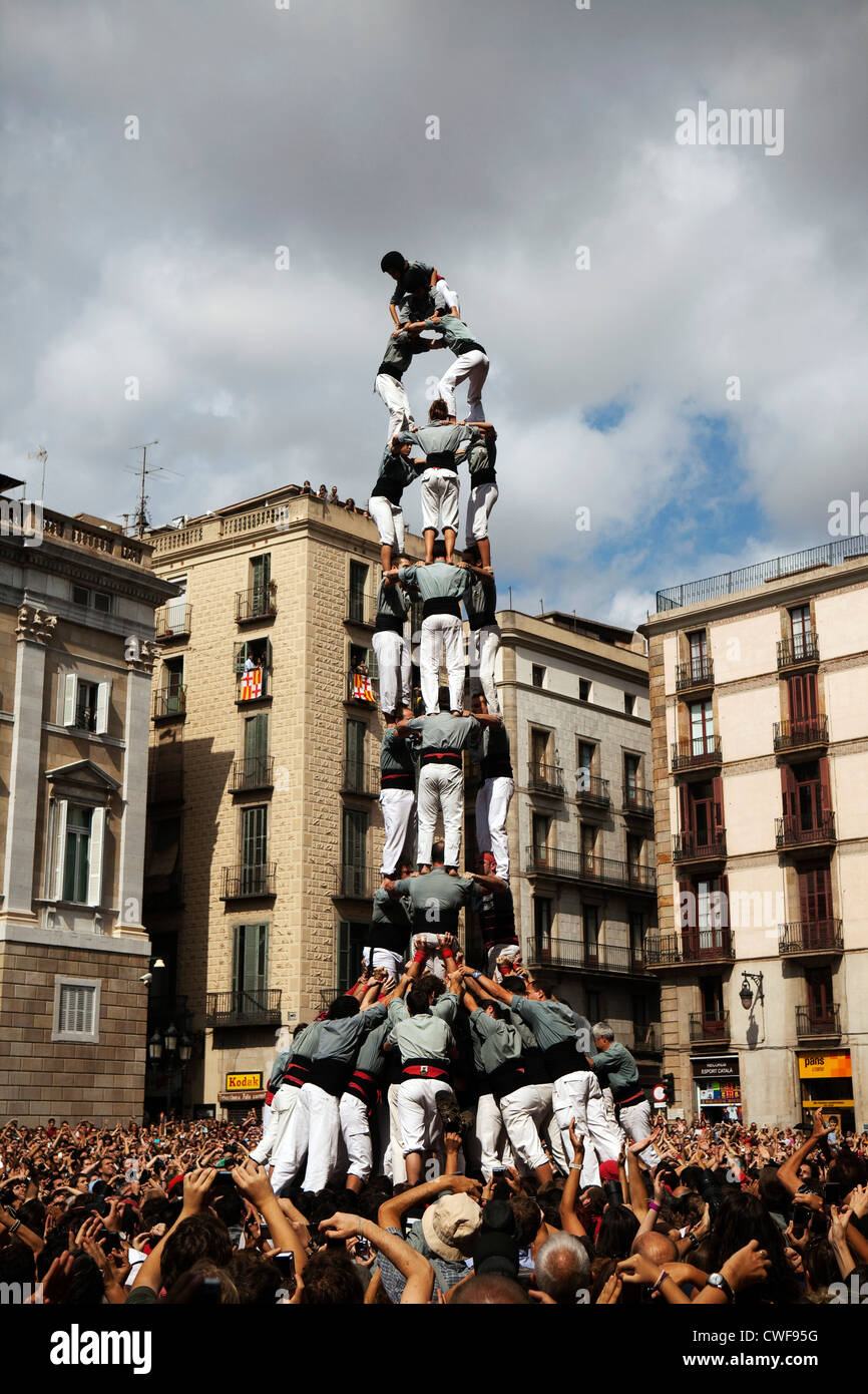 Un Castell (Castel) festival de la Merce, Barcelone, Espagne Banque D'Images