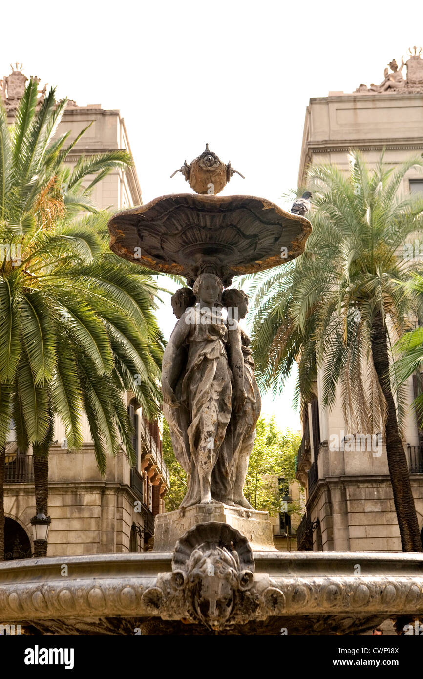 Placa Reial, Barcelone, Espagne Banque D'Images