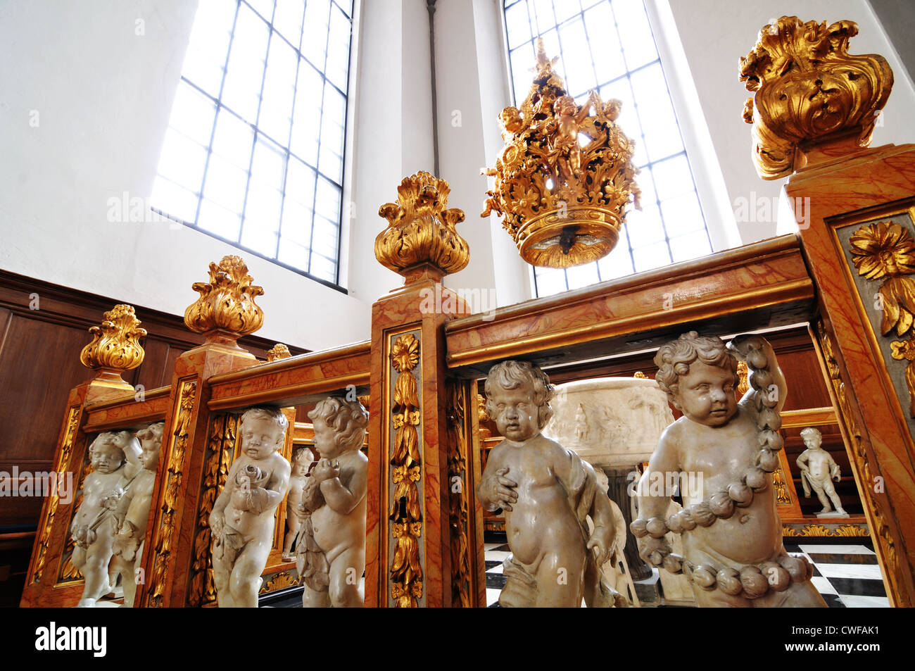 Intérieur de l'église de Notre Sauveur (Vor Frelsers avec Kirke) à Copenhague, Danemark Banque D'Images
