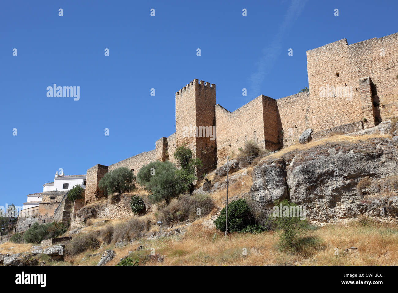 Vieux Mur de la ville de Ronda, Andalousie Espagne Banque D'Images