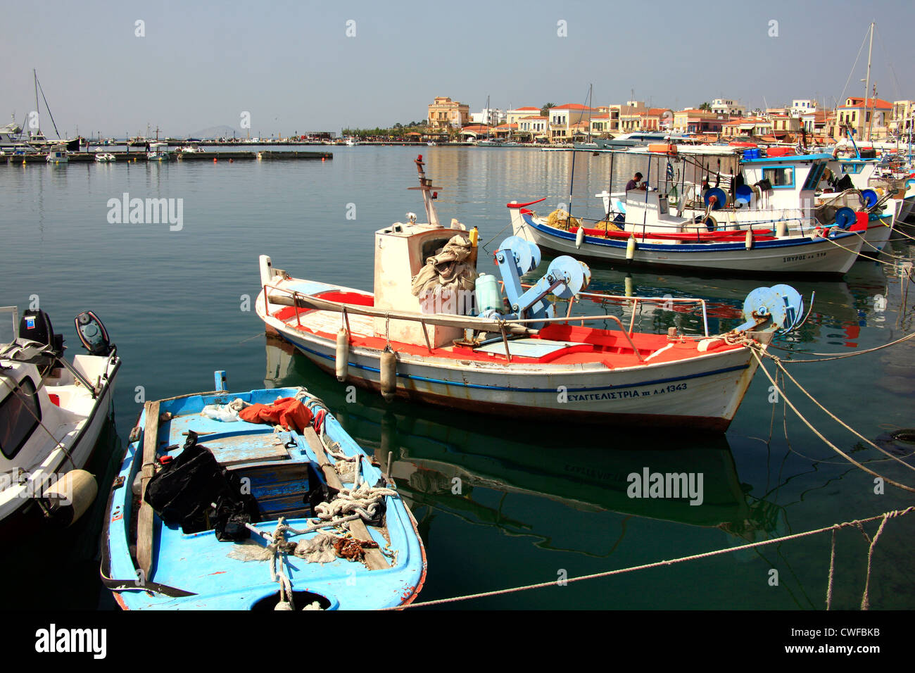 Grèce, Athènes, l'île d'Aegina, port d'Egine Banque D'Images