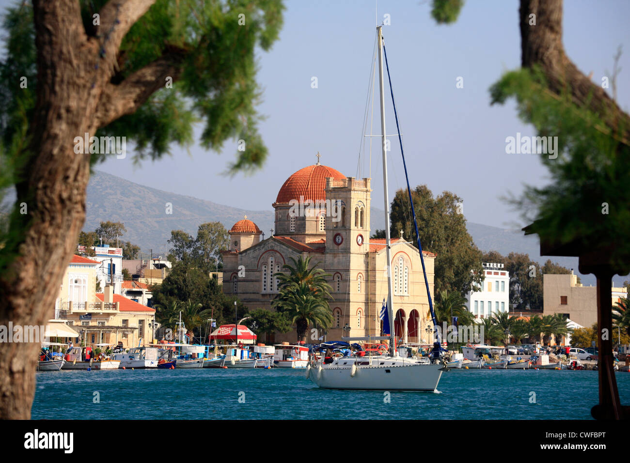 Grèce, Athènes, l'île d'Aegina, port d'Egine Banque D'Images