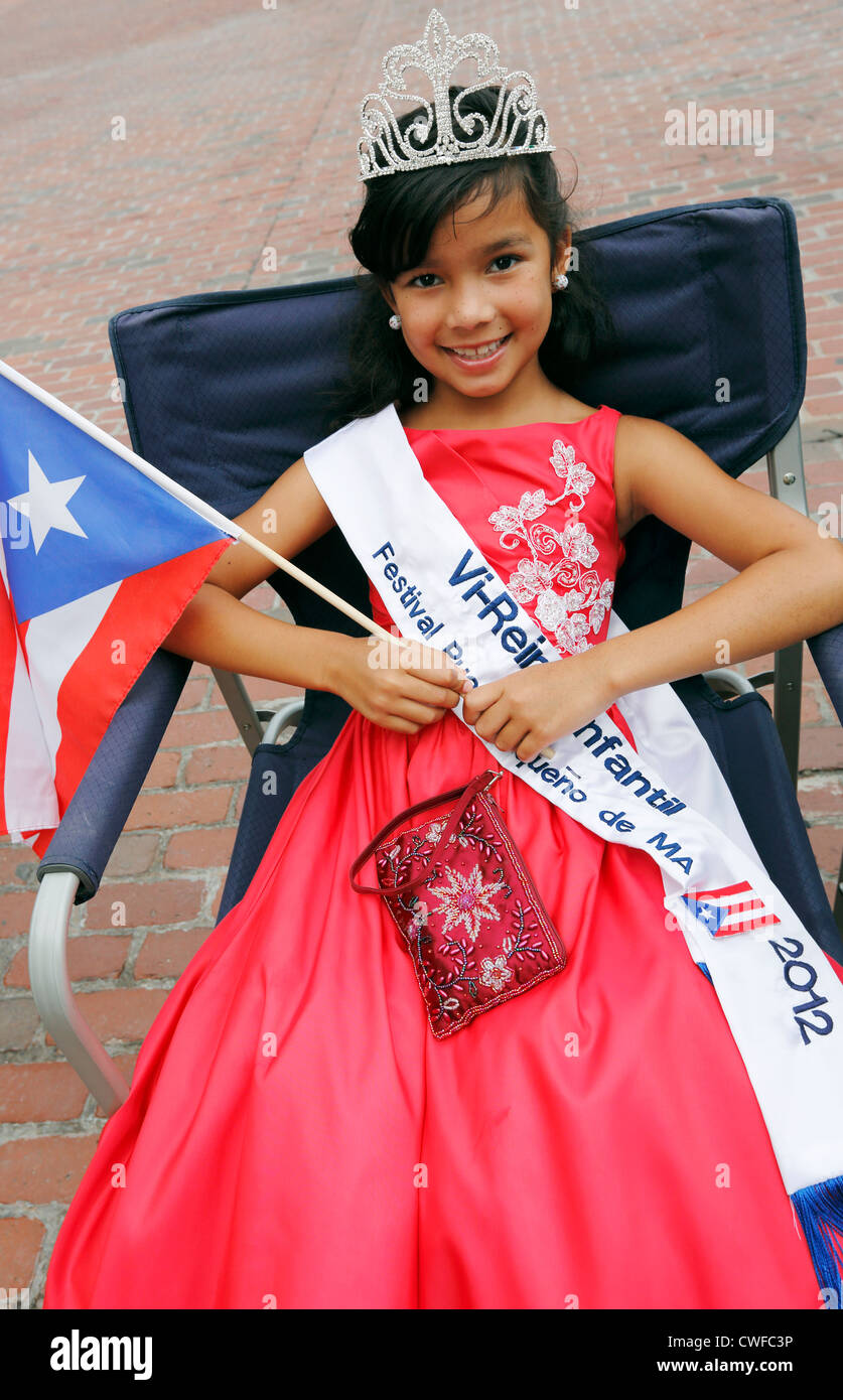 Jeune Fille Puerto Rico Festival Boston Massachusetts Photo Stock