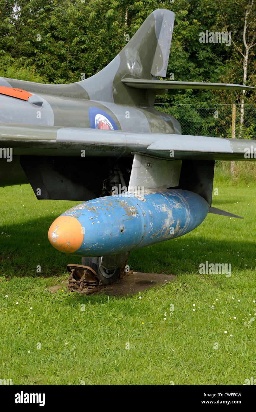 Hawker Hunter T.7 (XL569) avec joint de missiles inertes aeropark East Midlands England uk Banque D'Images