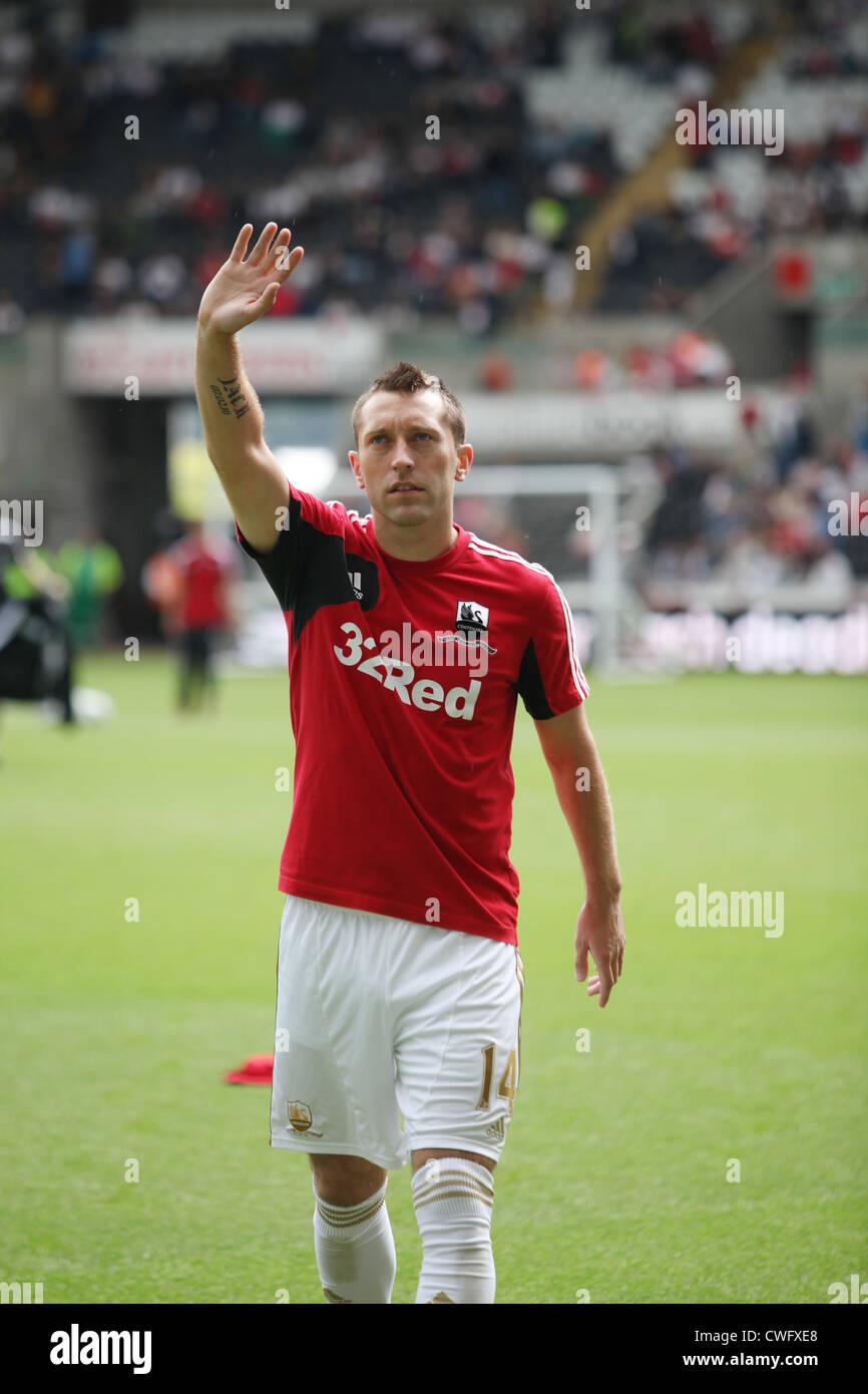 Stephen Dobbie, Swansea City Striker, au Liberty Stadium. Banque D'Images