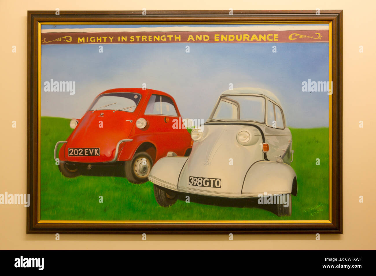 Le Musée, Langrick Bubblecar, Boston, Lincolnshire. UK. BMW Isetta et Messerschmitt KR200 Banque D'Images