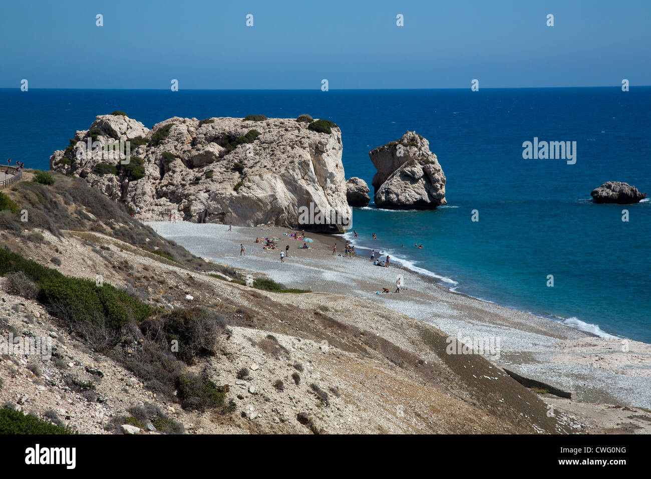 Petra tou Romiou, lieu de naissance d'Aphrodite près de Pafos Sur l'île de Chypre Banque D'Images