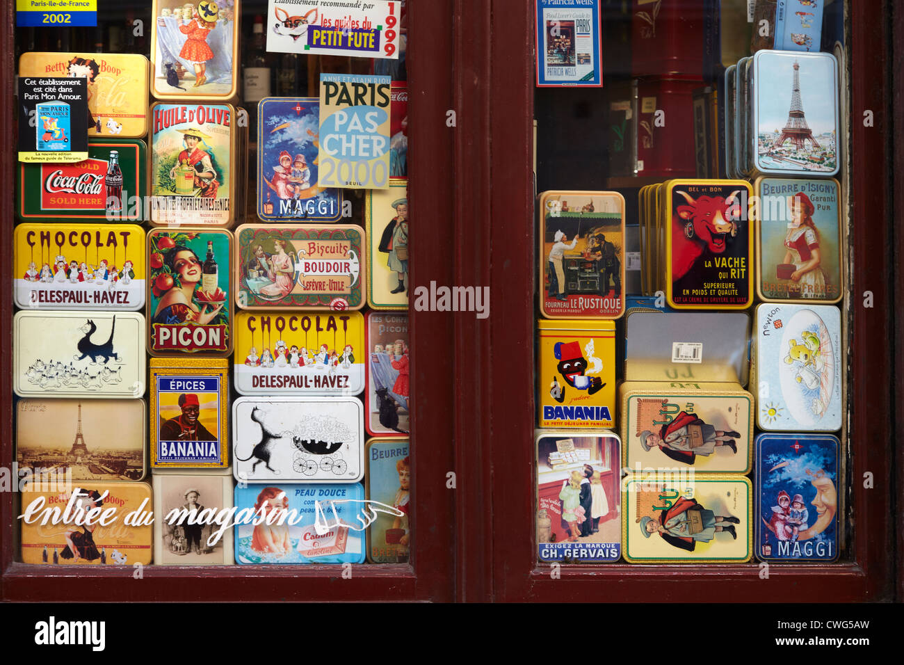 Affichage de vieilles boîtes Banque D'Images