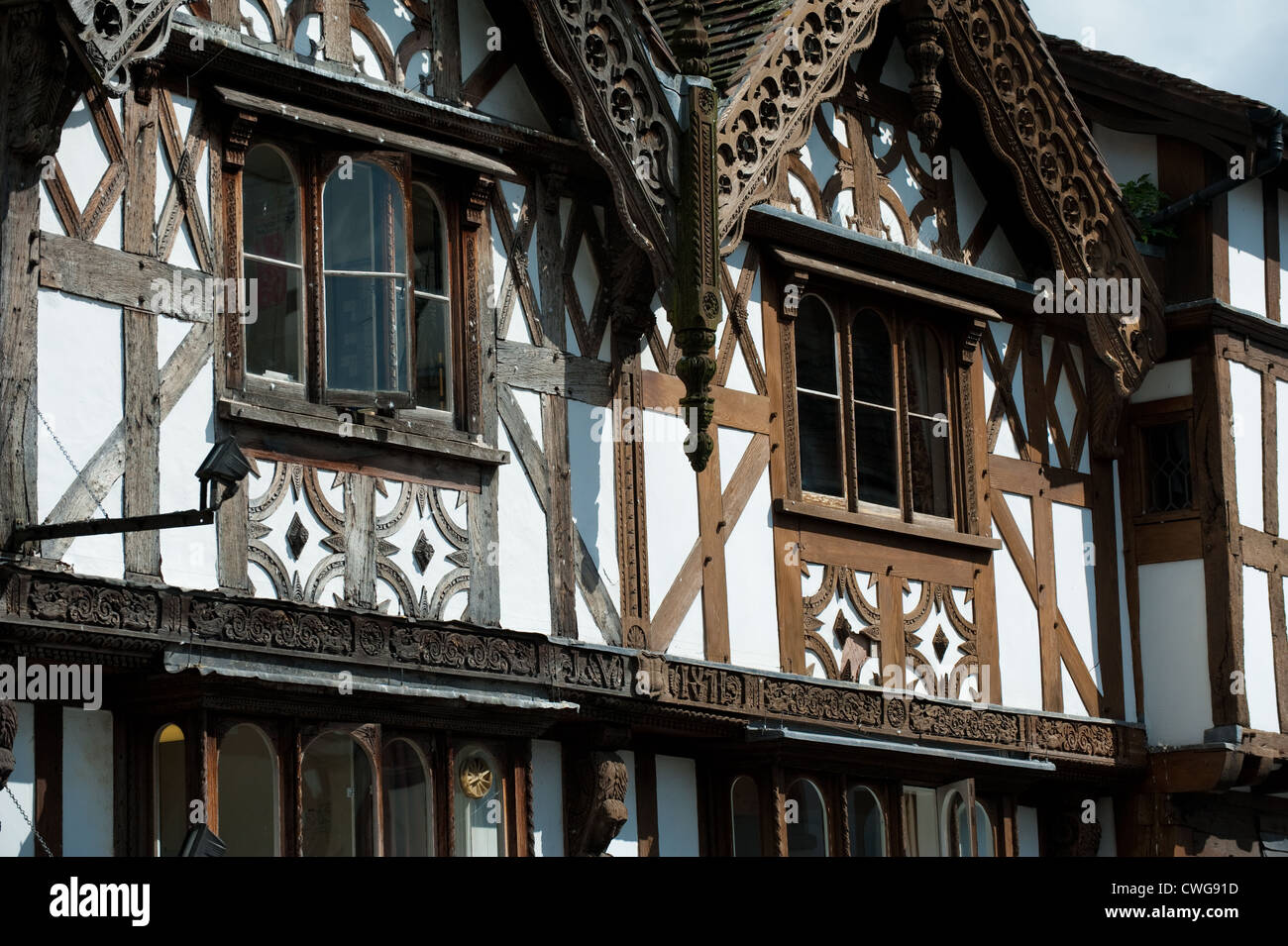 Bâtiments à colombages dans la rue Large, Ludlow, Shropshire, Angleterre Banque D'Images