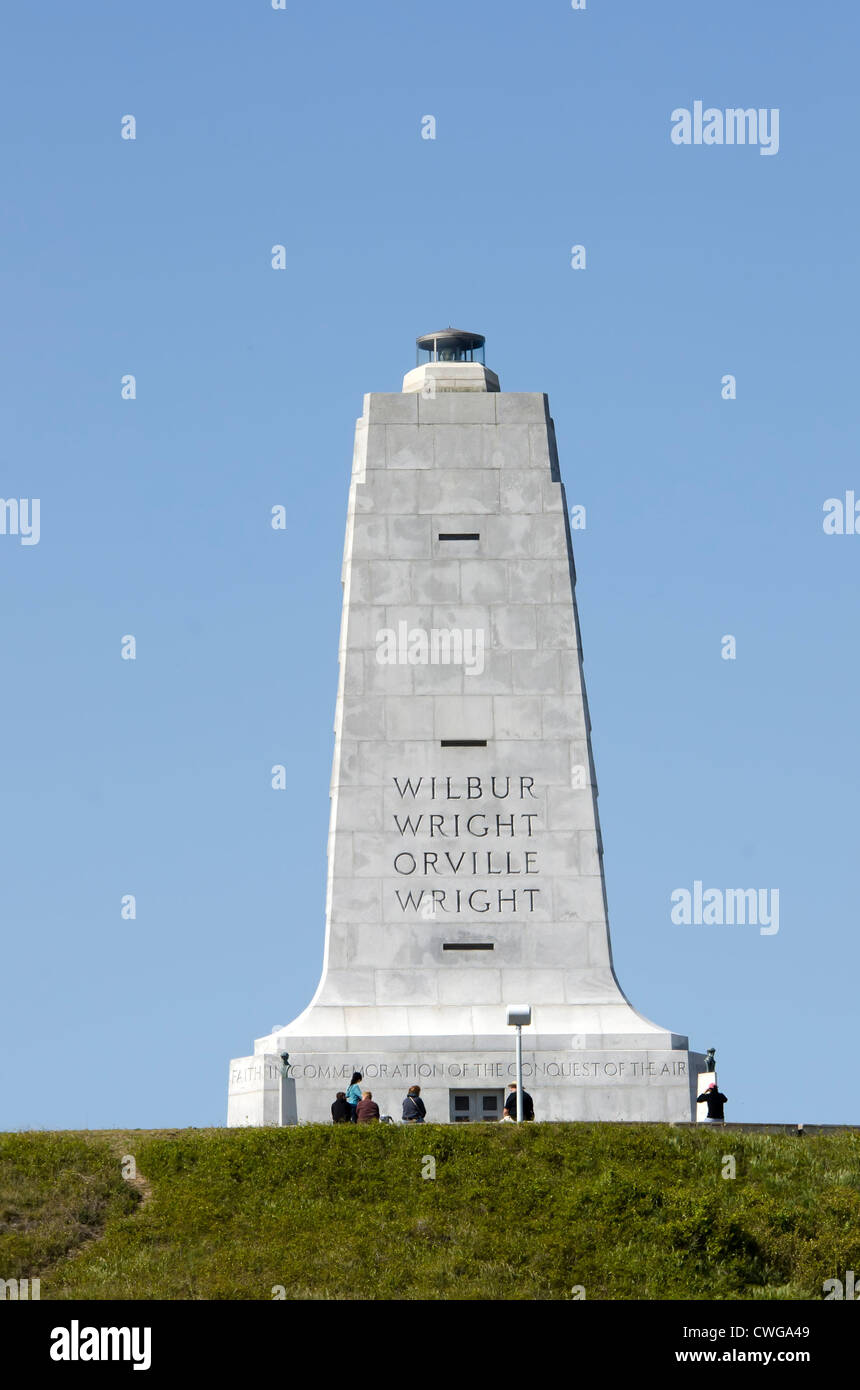 Wright Brothers National Memorial Monument Tour Premier vol Kill Devil Hills Caroline du Nord Outer Banks Banque D'Images
