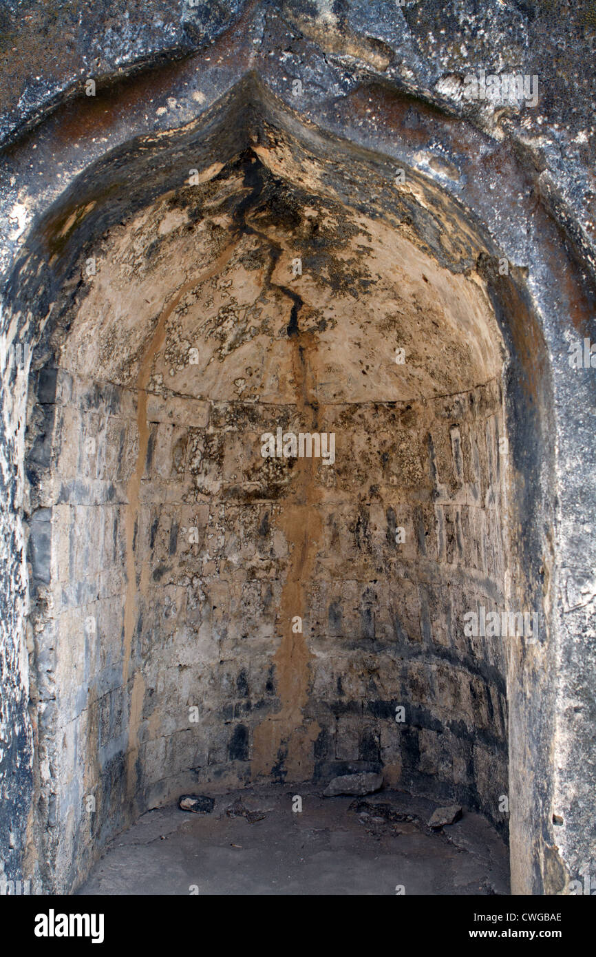 Ruines du 13e siècle, période de Shiraz mosquée à Kaole, Bagamoyo, Tanzanie Banque D'Images