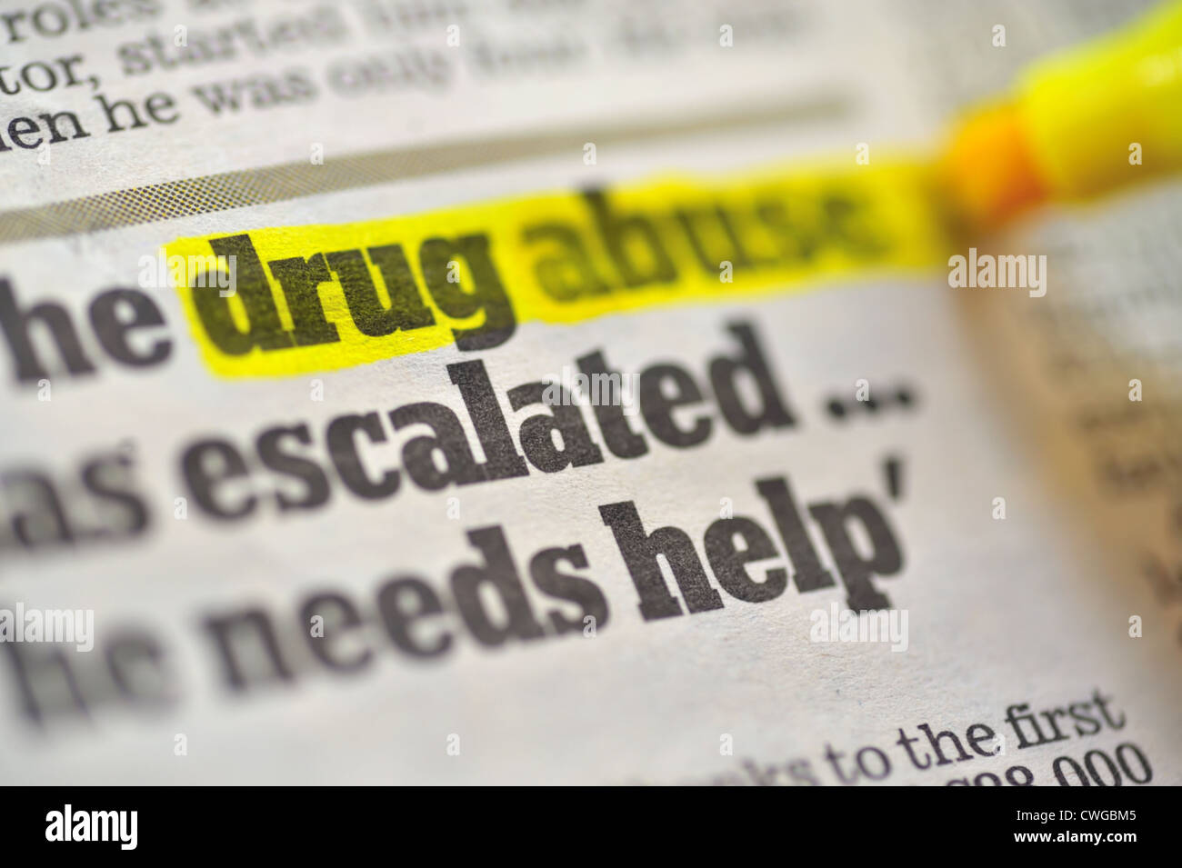 Dessin de l'abus de drogues Banque D'Images