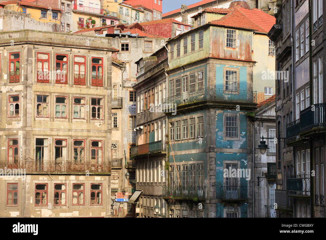 Scène de rue Ribeira Porto Portugal Banque D'Images