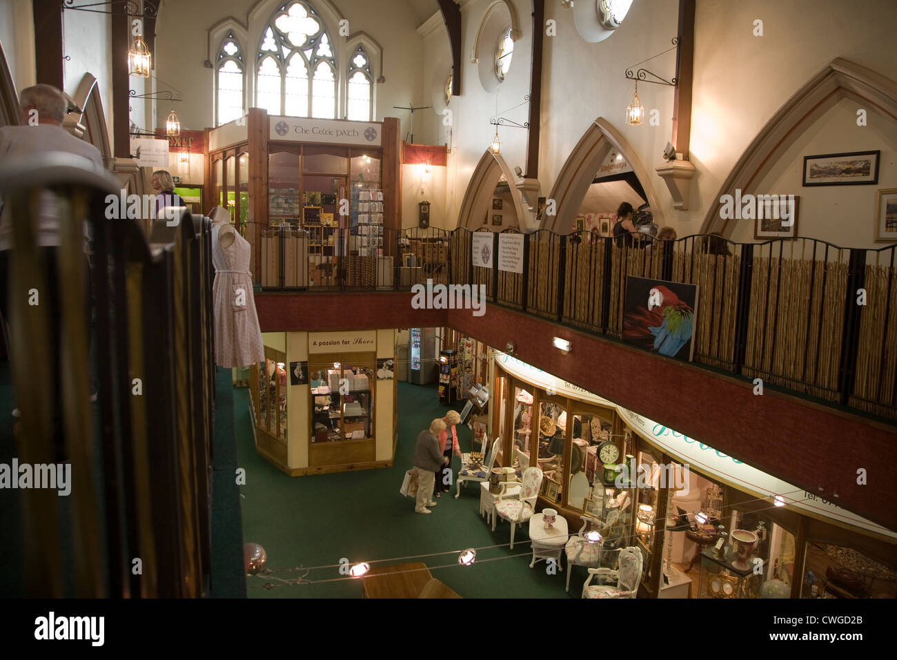 Les étals de marché convertie ancienne église Angleterre Northumberland Tynemouth Banque D'Images