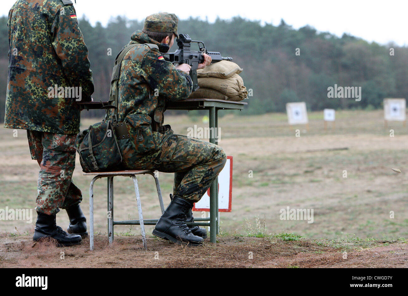 La formation de base à l'armée Banque D'Images