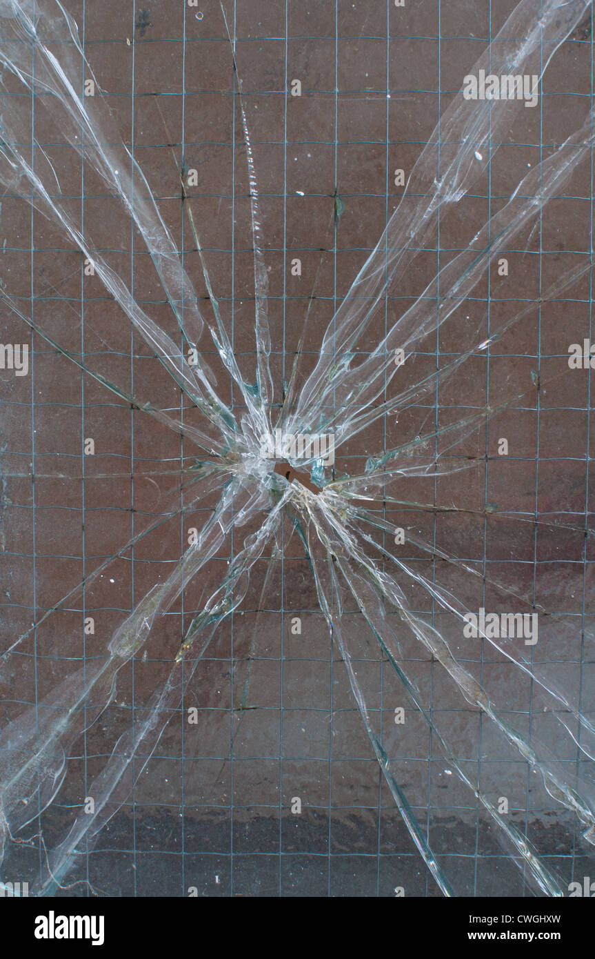 La fenêtre de verre brisé Banque D'Images