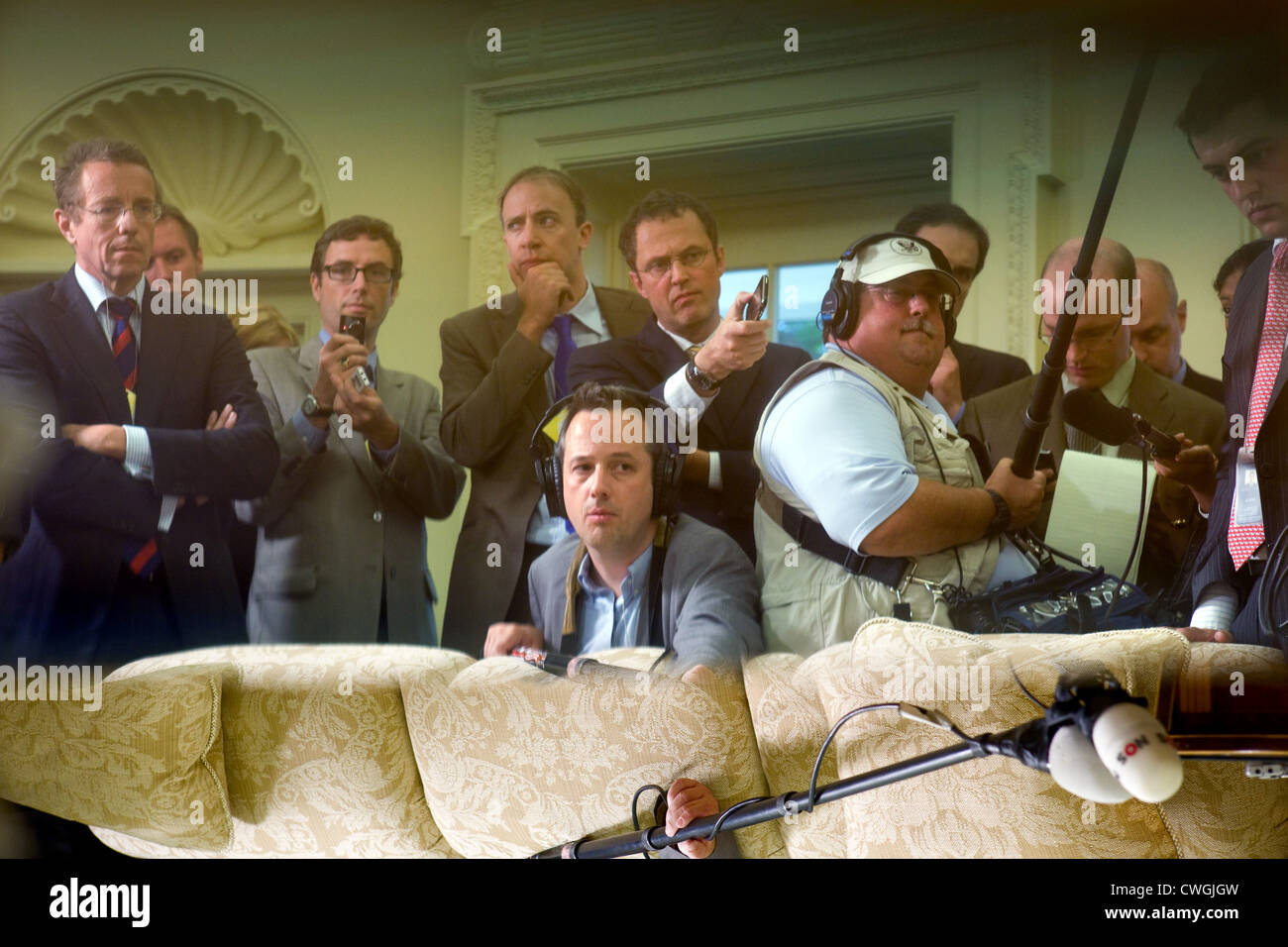 14 juillet 2009 ÒWe pendait un gros caractères de cette photographie dans l'Aile Ouest et peu de temps après j'ai commencé à recevoir des appels téléphoniques et Banque D'Images