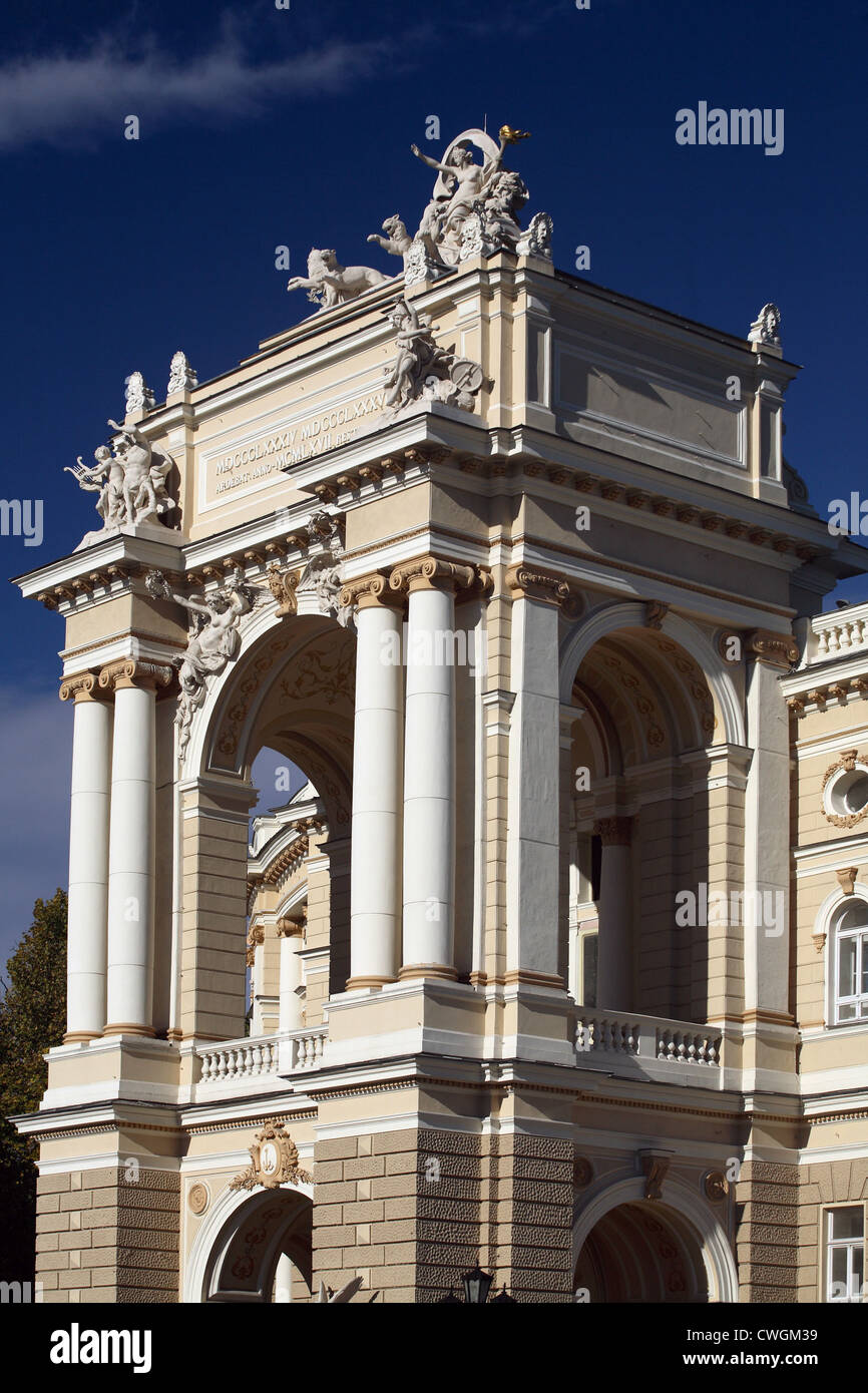 Odessa, l'entrée principale de l'Opéra Banque D'Images