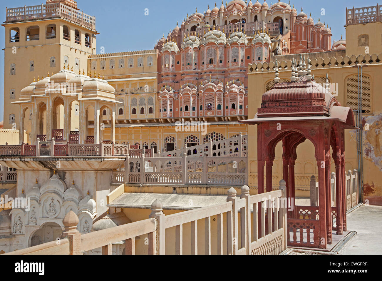 Hawa Mahal / Palais des Vents à Jaipur, Rajasthan, Inde Banque D'Images Hawa Mahal / Palais des Vents à Jaipur, Rajasthan, Inde Banque D'Images