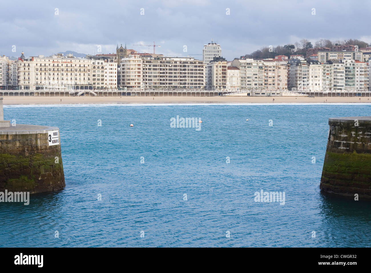 La plage de La Concha à San Sebastian Banque D'Images