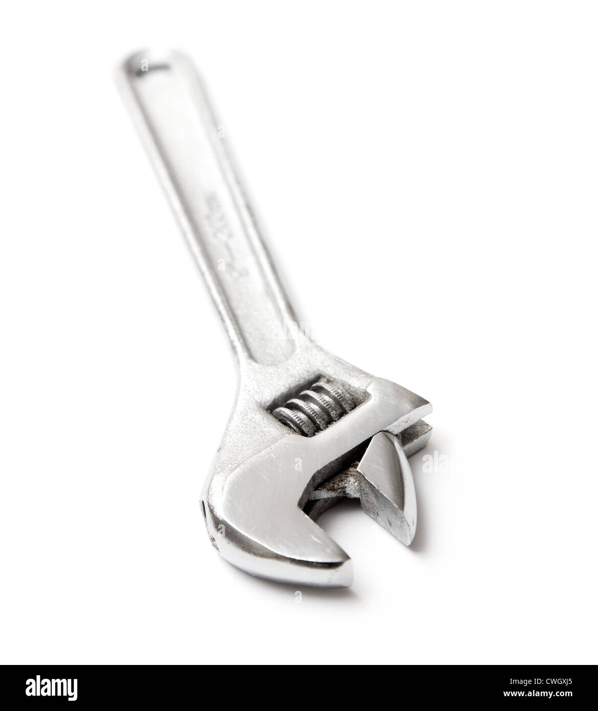 Crescent wrench outil sur fond blanc Banque D'Images