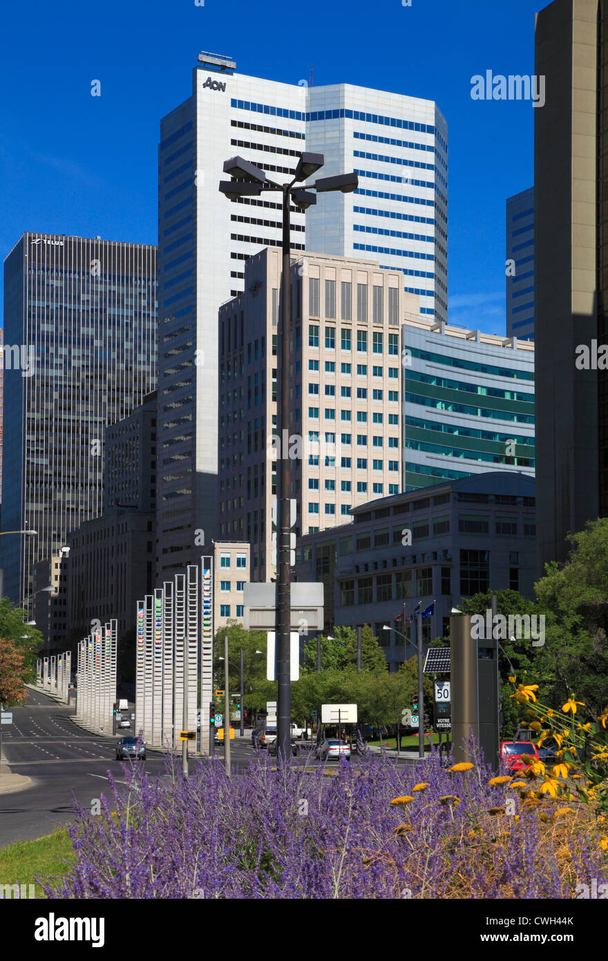 Canada, Québec, Montréal, rue Université, Banque D'Images