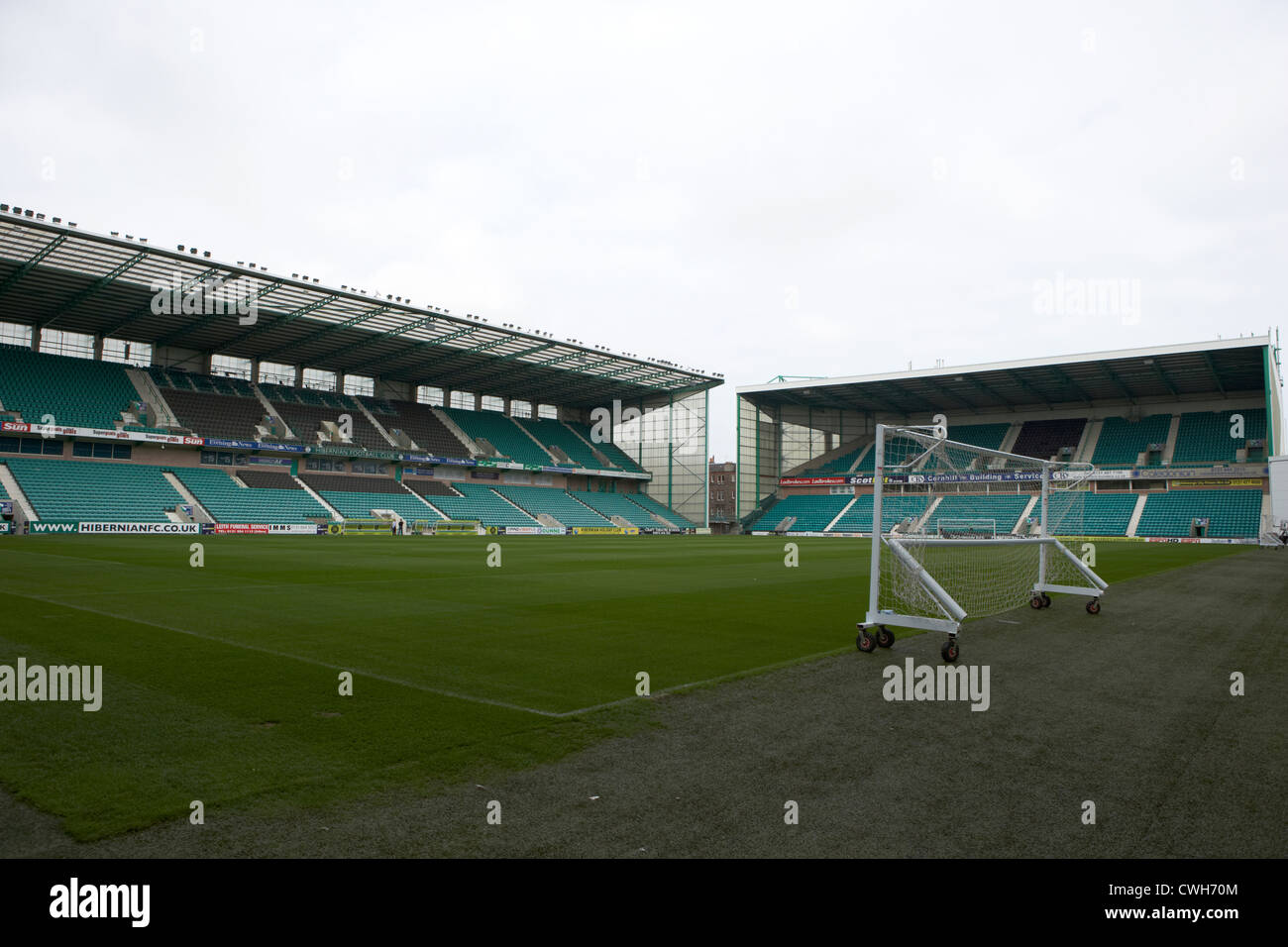 Le stade de football de la route de pâques hibernian football club Edinburgh, Scotland, UK, Royaume-Uni Banque D'Images